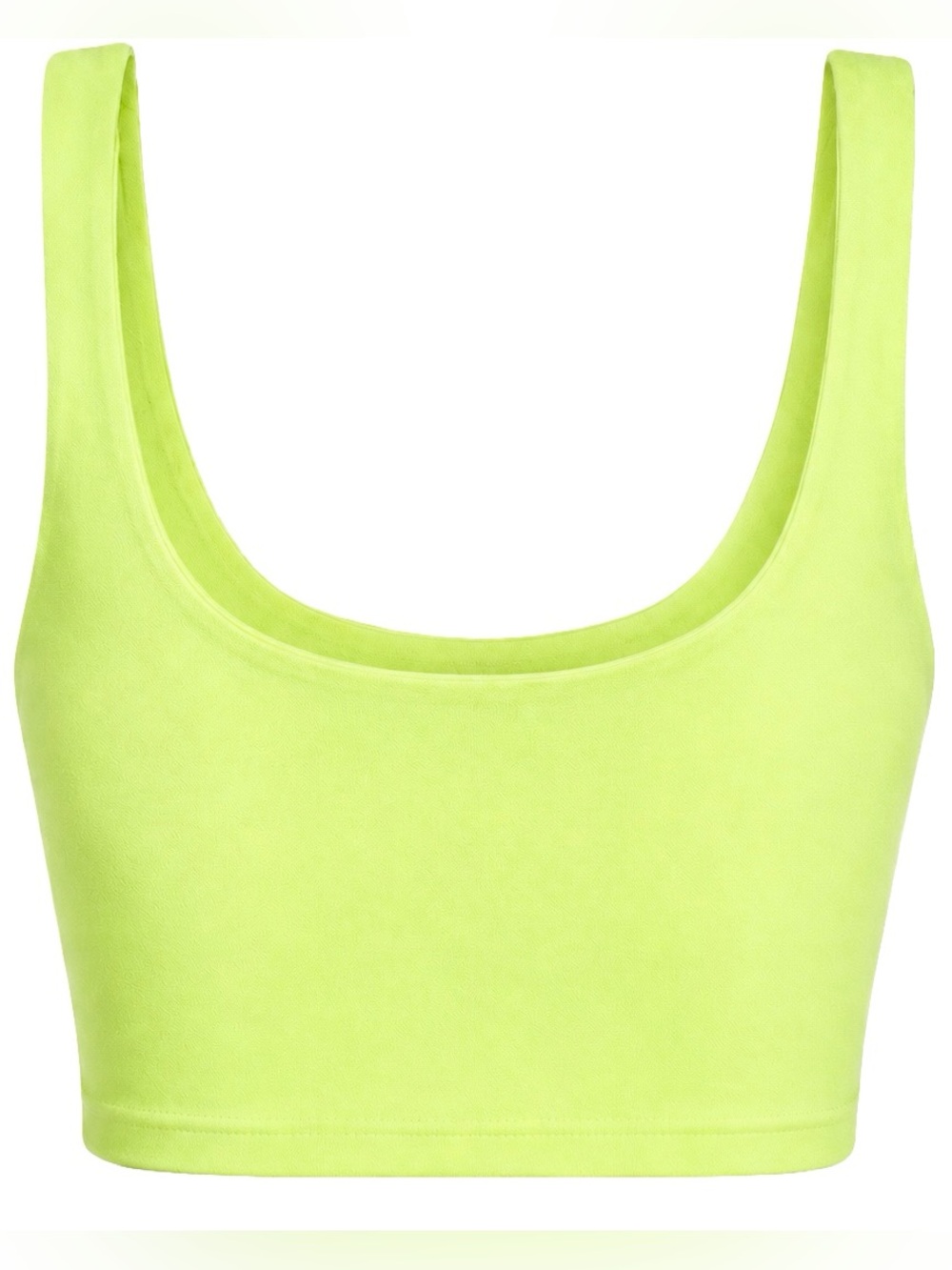 Good American Key Lime Scuba Swim Tank Neon Bikini Top XS NWT